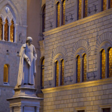 Night time in Piazza Salimbeni, Siena, Italy