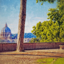 View of St Peter's Basilica from Janiculum Hill