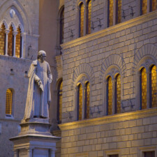 Night time in Piazza Salimbeni, Siena, Italy